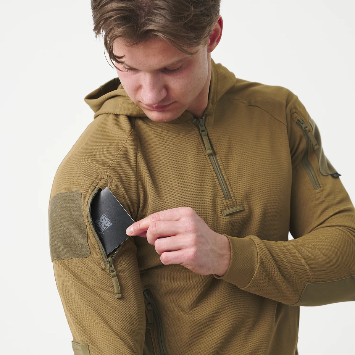 Helikon-Tex Range Hoodie TopCool mikina, olivová/čierna – detail 2