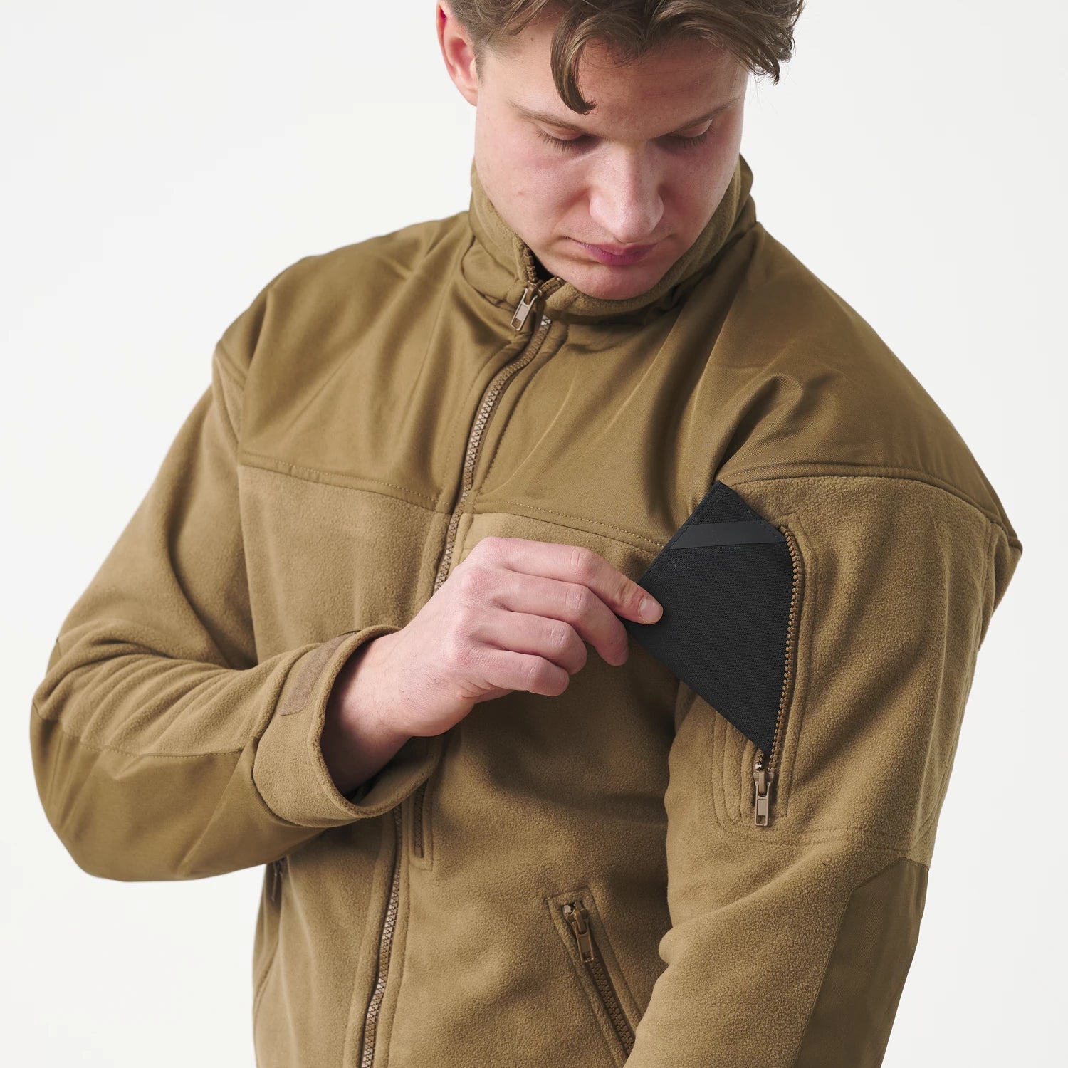 Helikon-Tex Classic Army spevnená flisová bunda, Coyote – detail 5