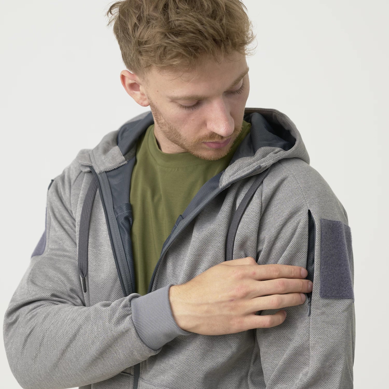 Helikon-Tex URBAN TACTICAL HOODIE mikina FullZip, Melange Grey – detail 2