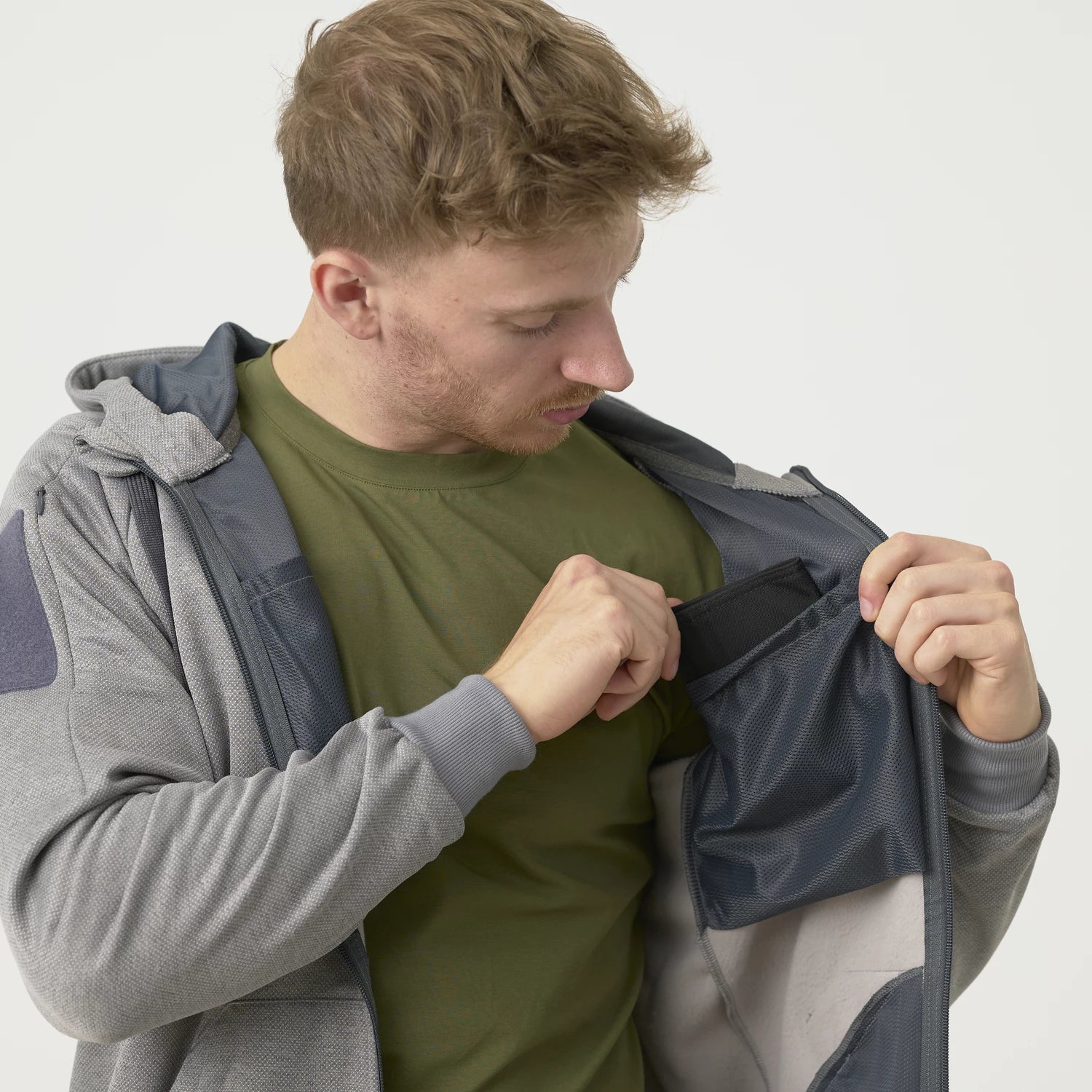 Helikon-Tex URBAN TACTICAL HOODIE mikina FullZip, Melange Grey – detail 4