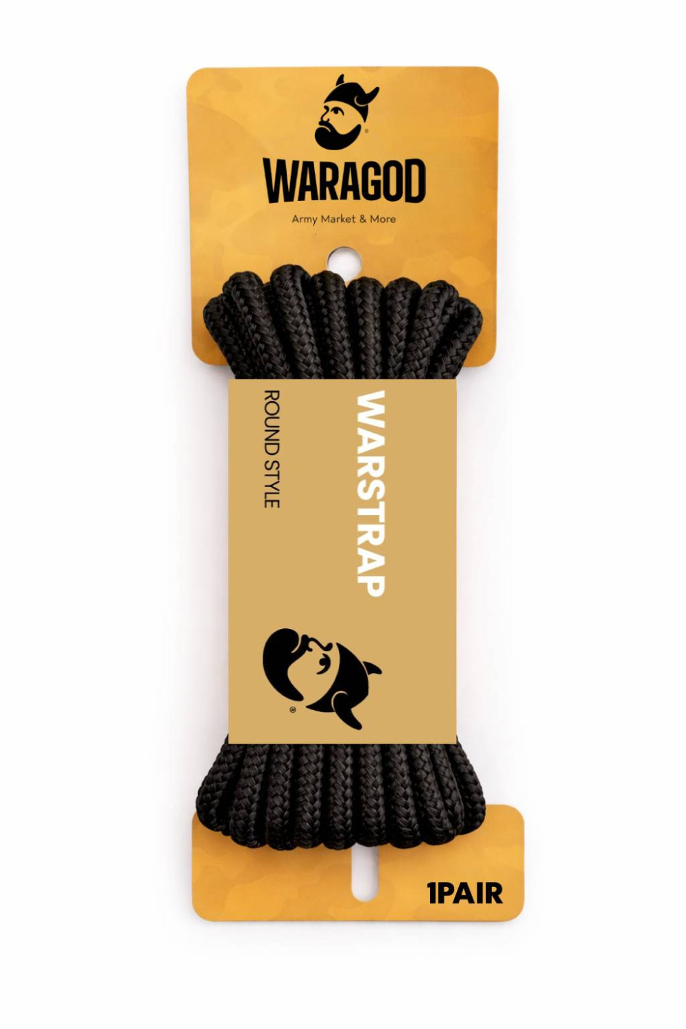WARAGOD Warstrap Round Shoelaces, Black