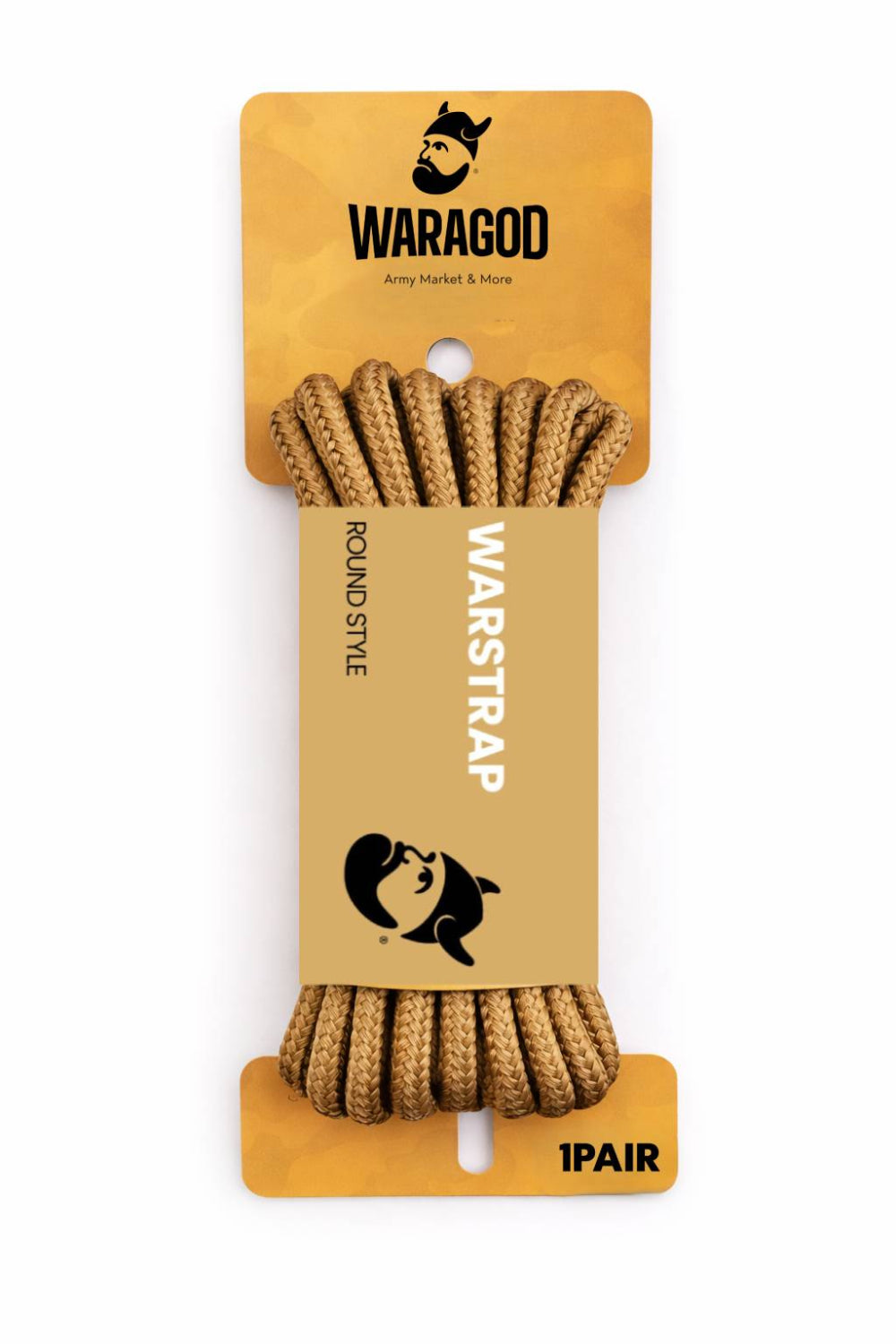 WARAGOD Warstrap Round Shoelaces, Coyote