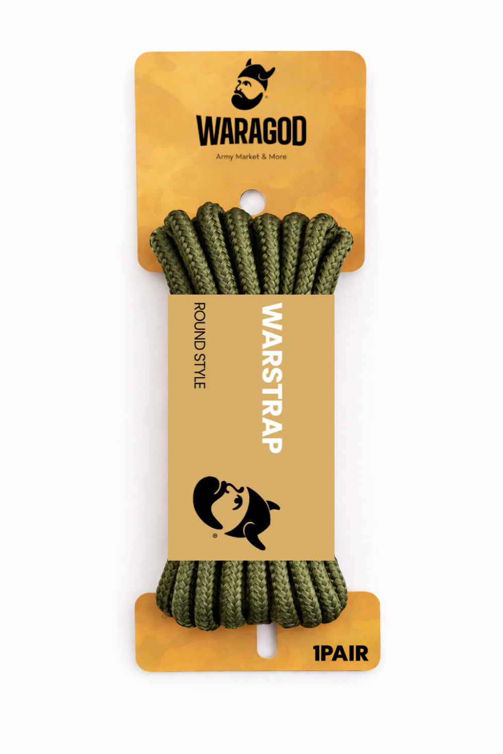 WARAGOD Warstrap Round Shoelaces, Olive