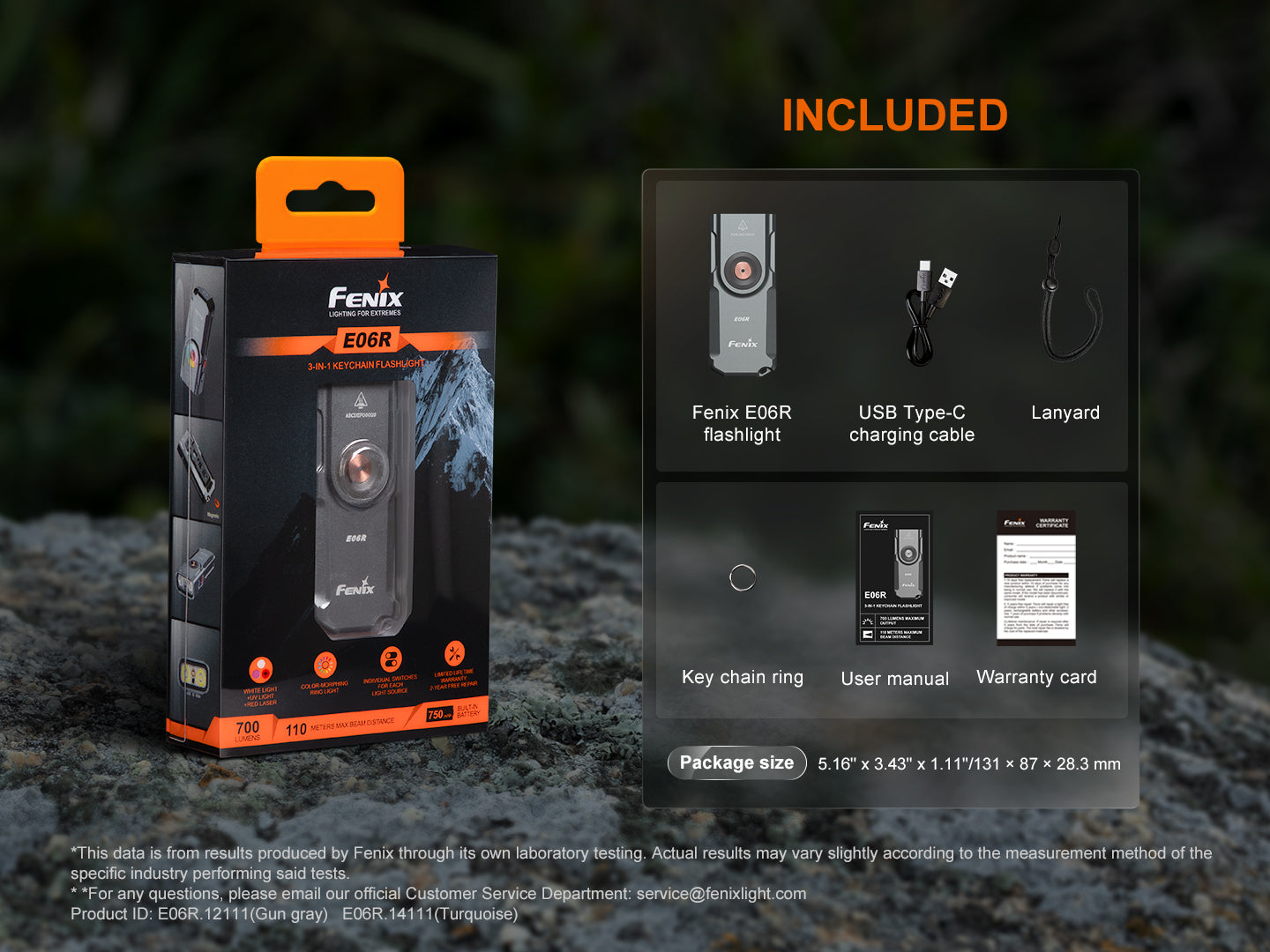 Fenix E06R nabíjateľná baterka, graffiti