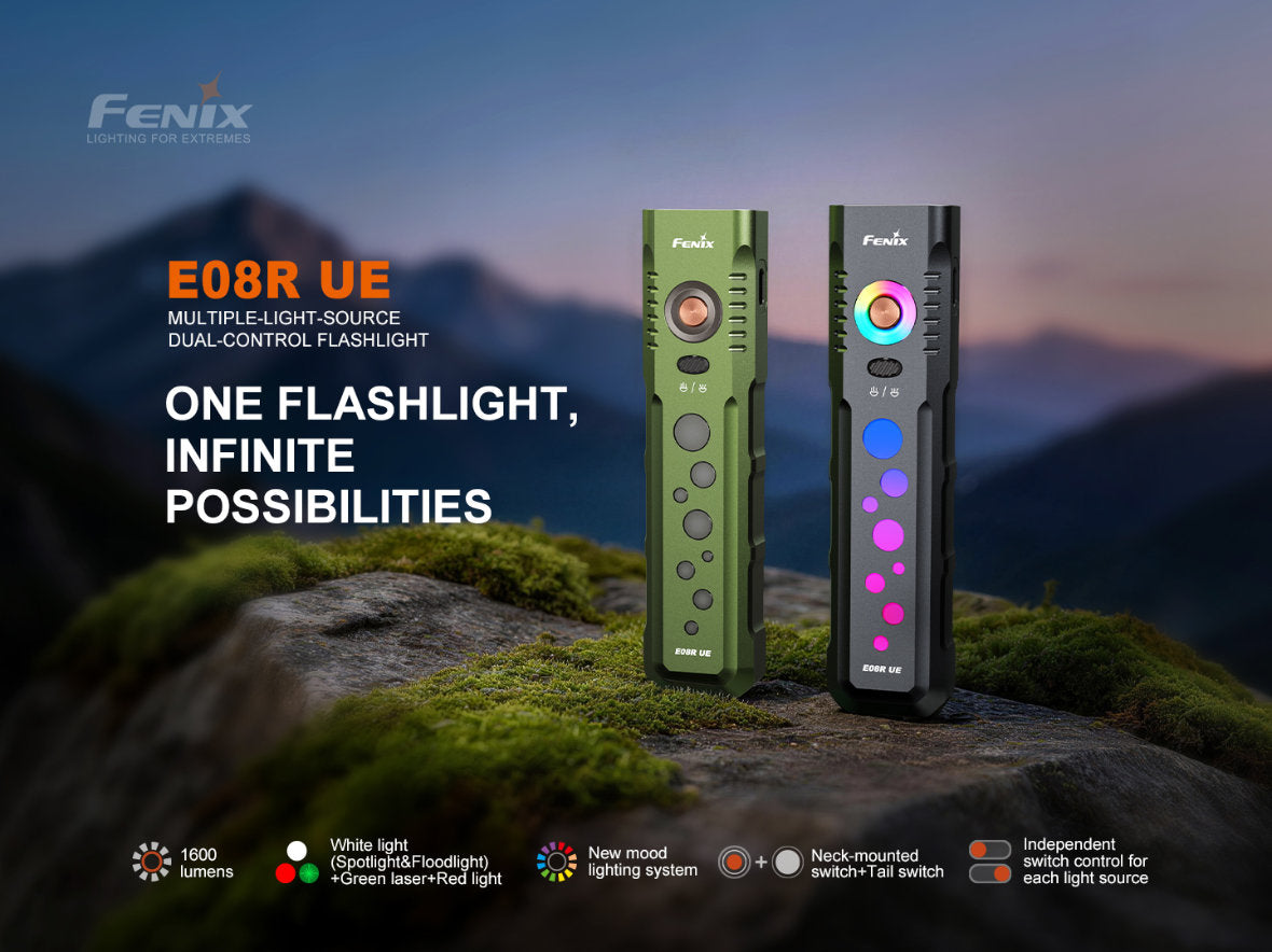 Fenix E08R UE nabíjateľné svietidlo, zelená