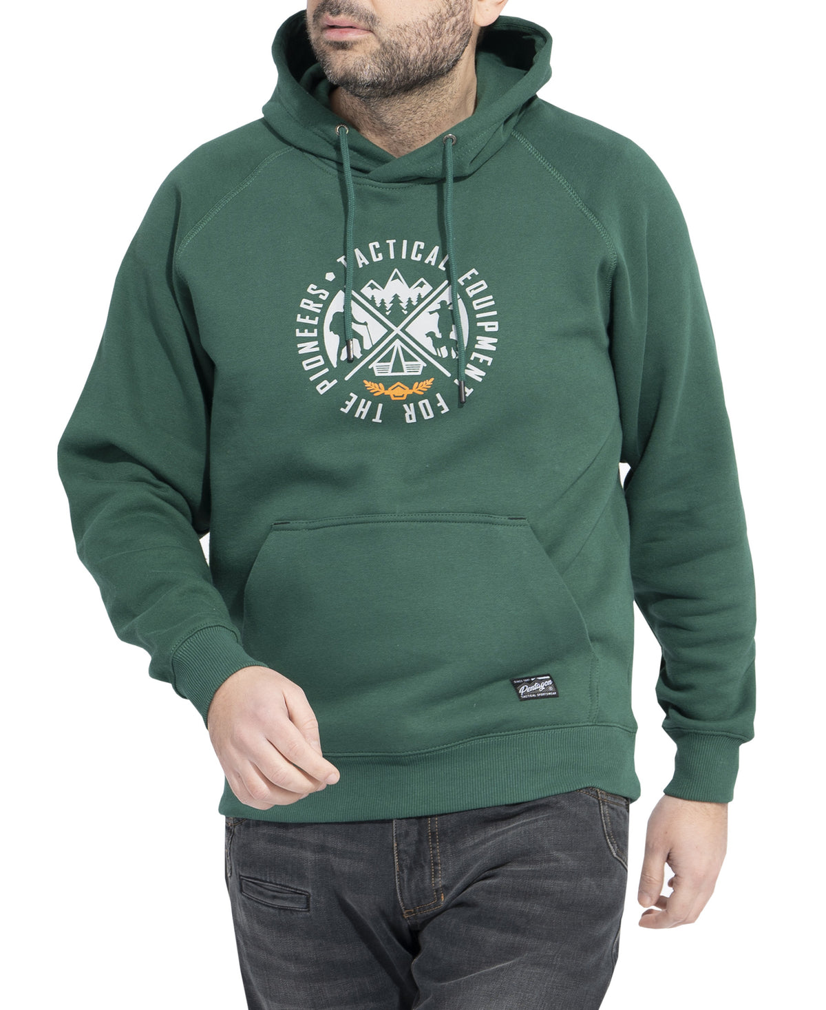 Pentagon Phaeton Hood Herren-Kapuzenpullover "Pioneers", maroon red