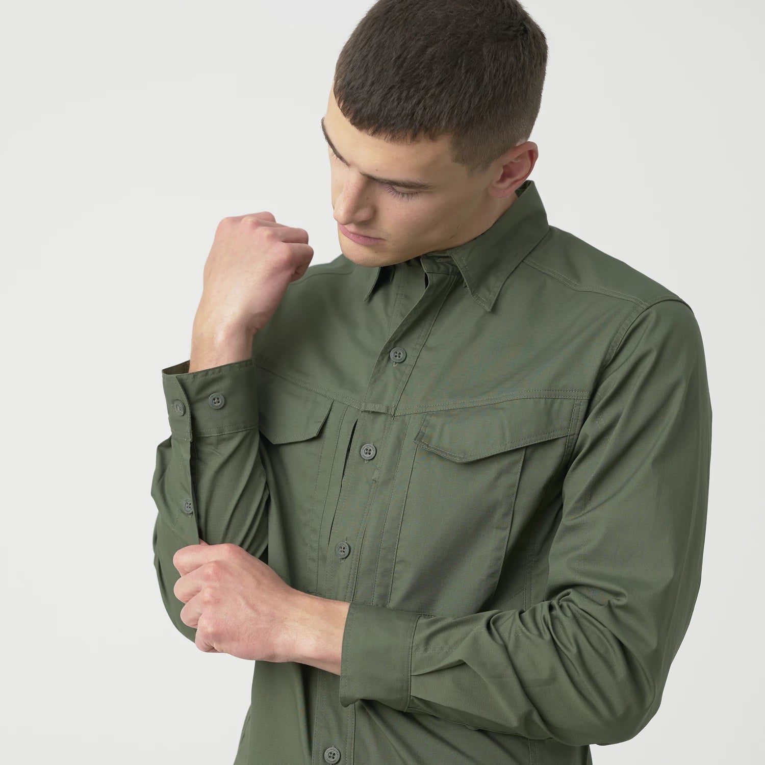 Helikon-Tex DEFENDER Mk2 košeľa s dlhým rukávom PolyCotton Ripstop, čierna – detail 5