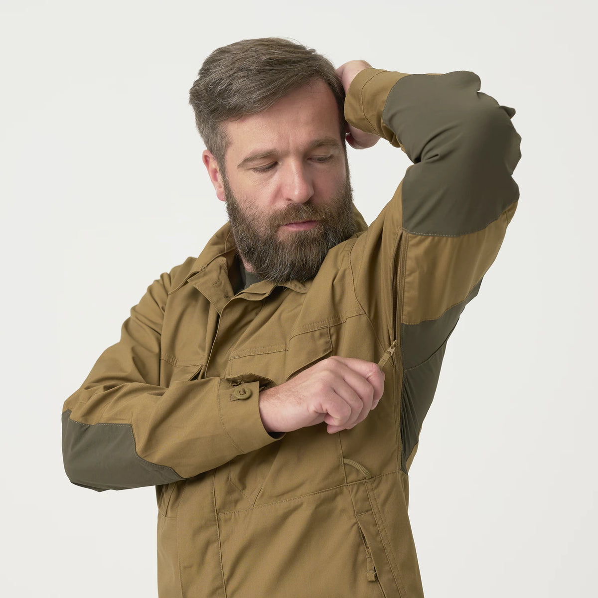 Helikon-Tex WOODSMAN košeľa, Coyote / Taiga Green – detail 3