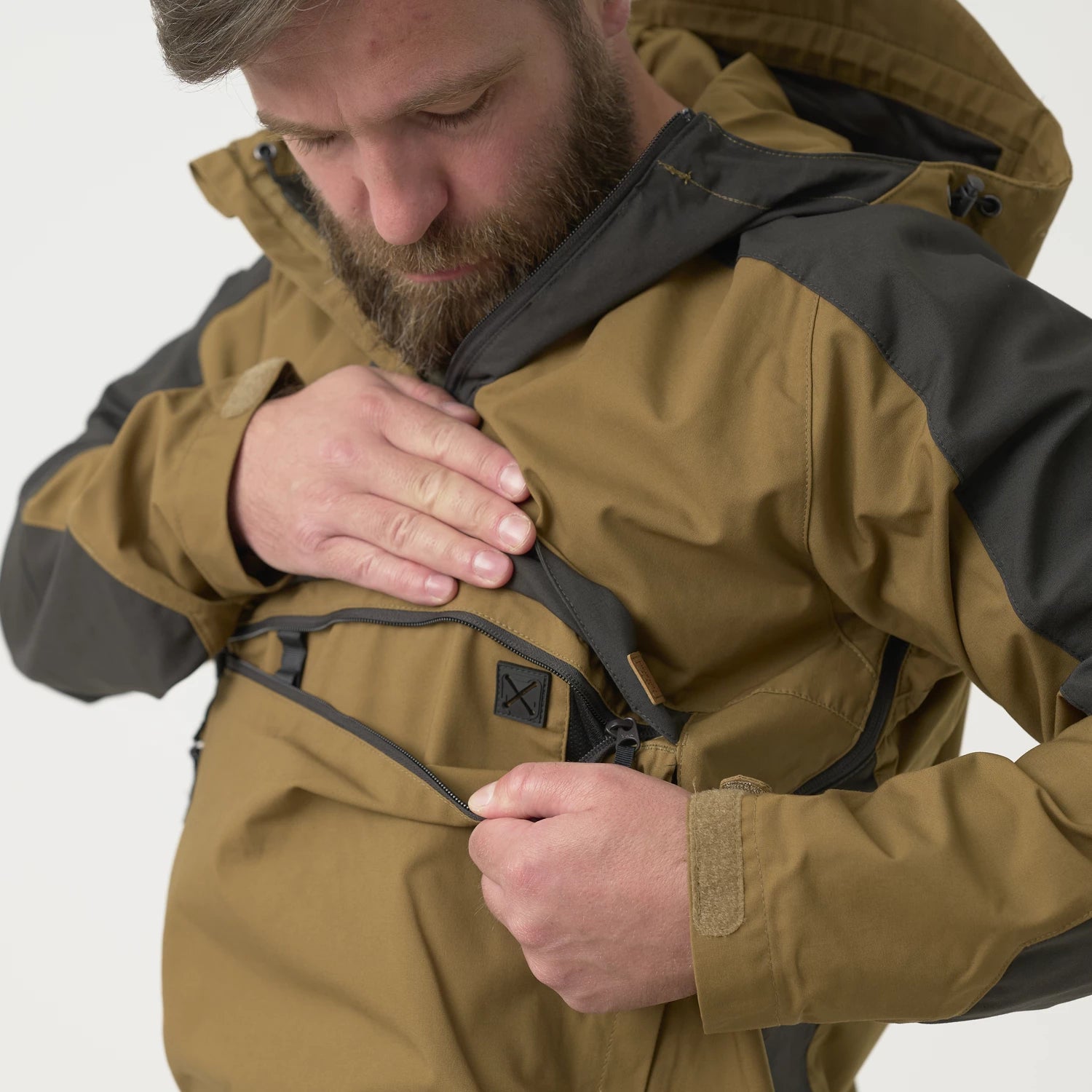 Helikon-Tex WOODSMAN Anorak bunda, Earth Brown / Black – detail 3