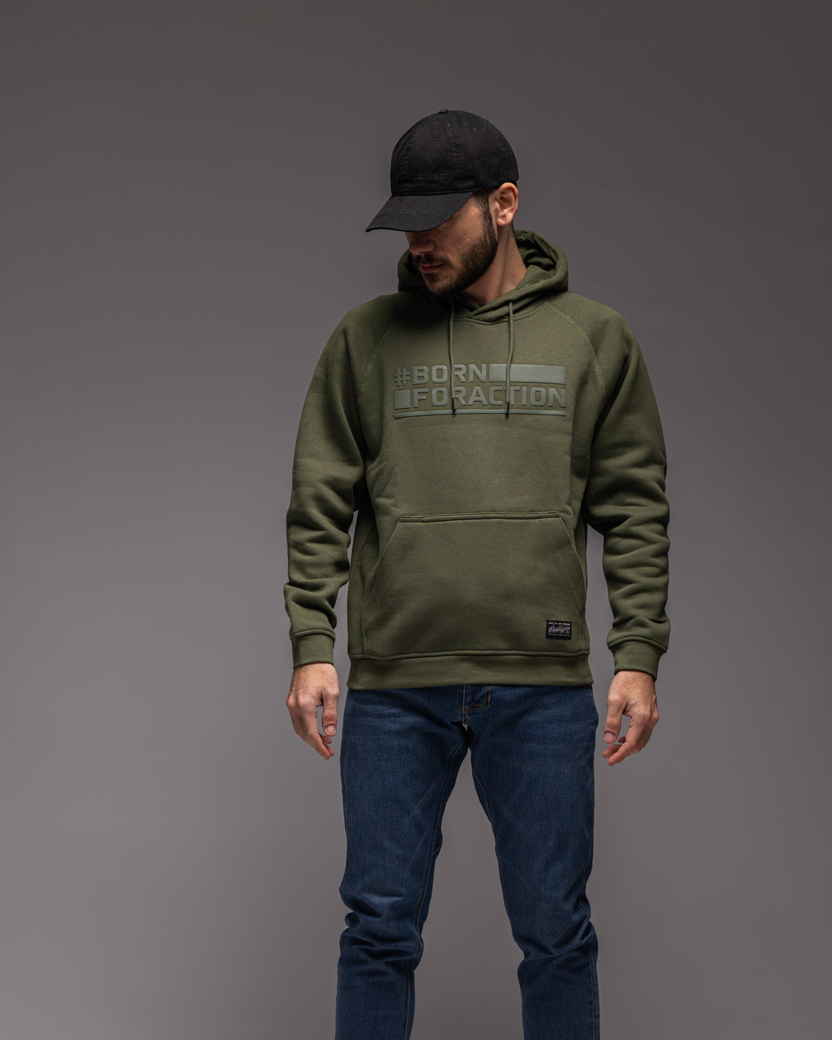 Pentagon Kapuzenpullover Born For Action, camo green