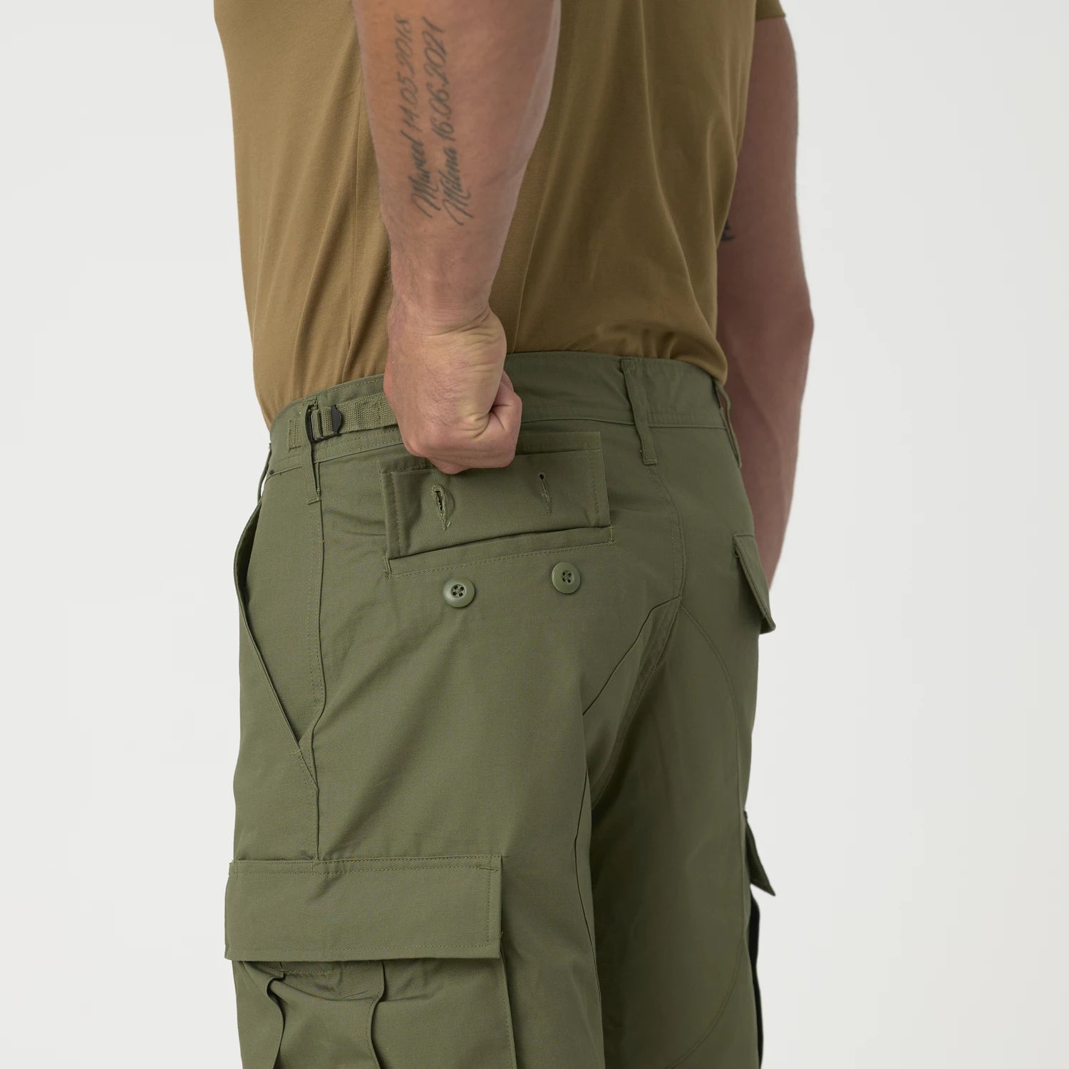 Helikon-Tex BDU krátke nohavice PolyCotton Ripstop, olivovo zelené – detail 5