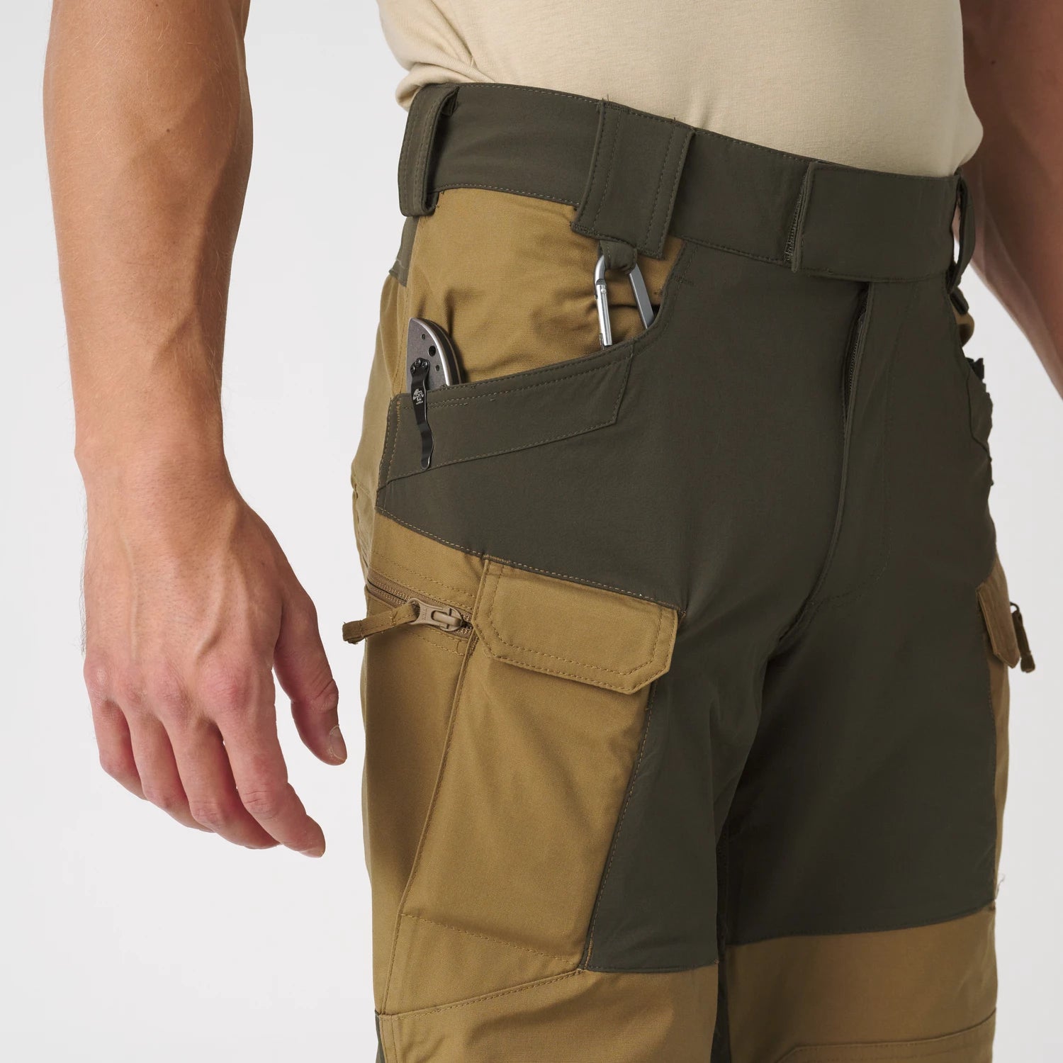 Helikon-Tex HYBRID OUTBACK nohavice Dura Canvas DuraCanvas, Taiga Green – detail 5