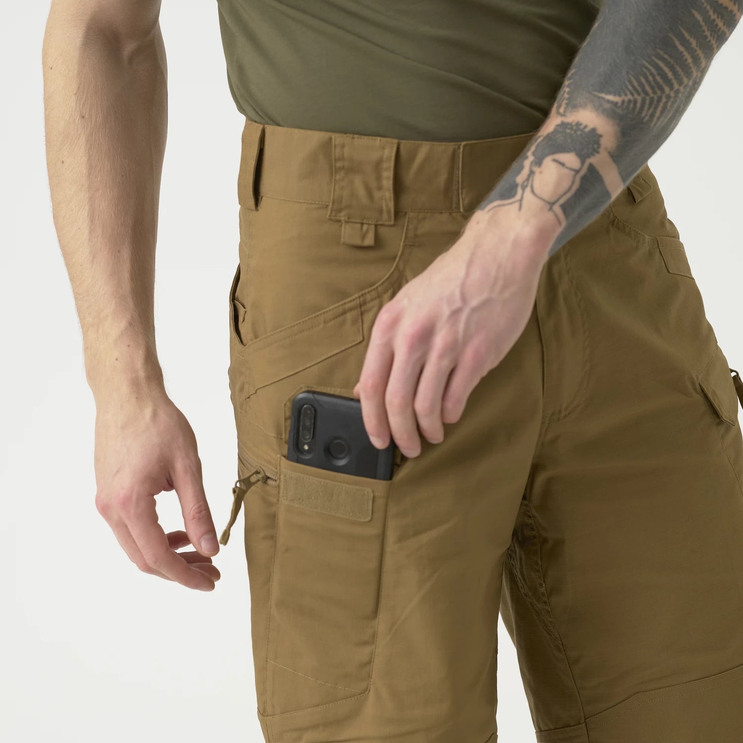 Helikon-Tex Urban Tactical 11" krátke nohavice Rip-Stop polycotton, Taiga green – detail 3