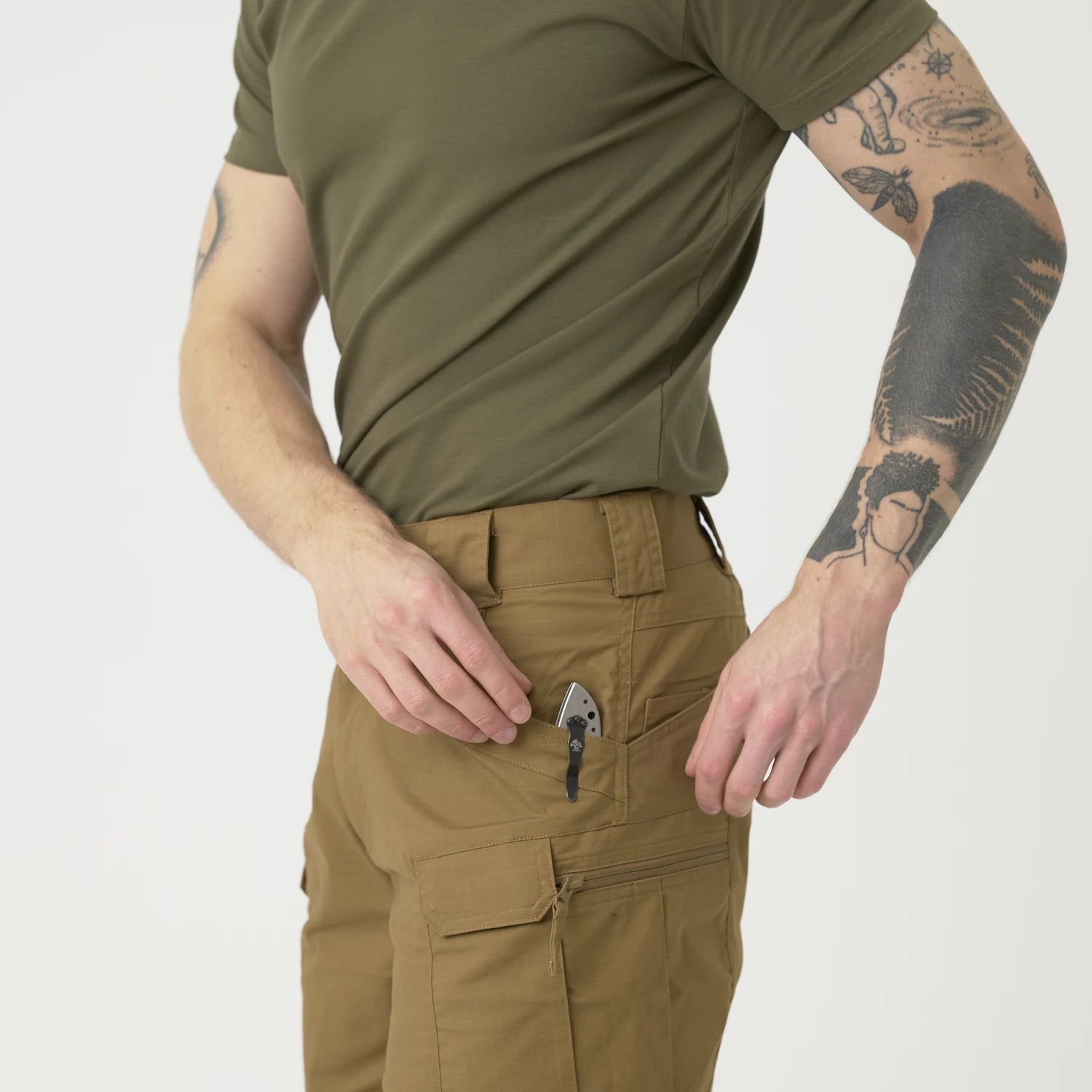 Helikon-Tex Urban Tactical krátke 11 nohavice Rip-Stop polycotton, čierne – detail 4