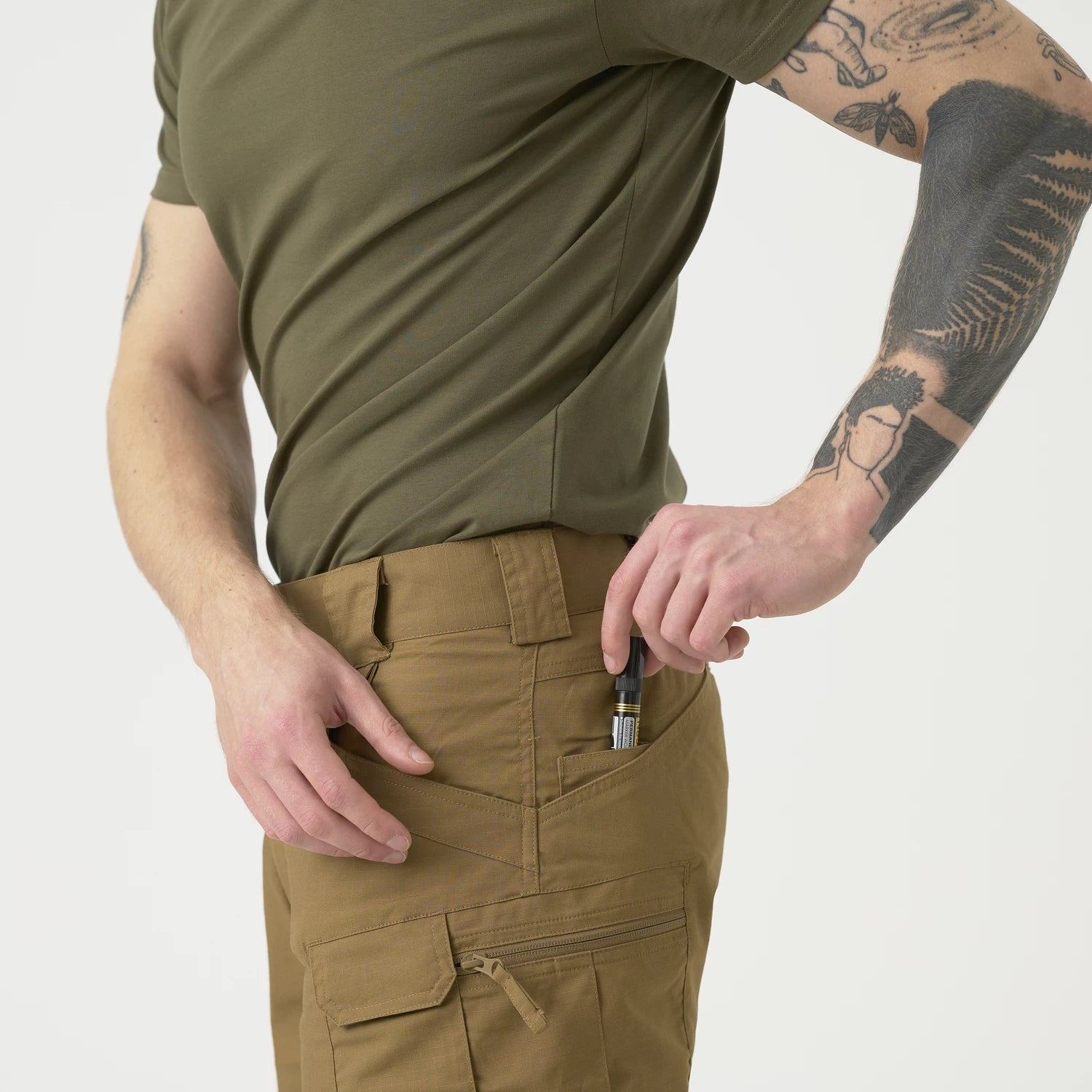 Helikon-Tex Urban Tactical 11" krátke nohavice Rip-Stop polycotton, Taiga green – detail 5