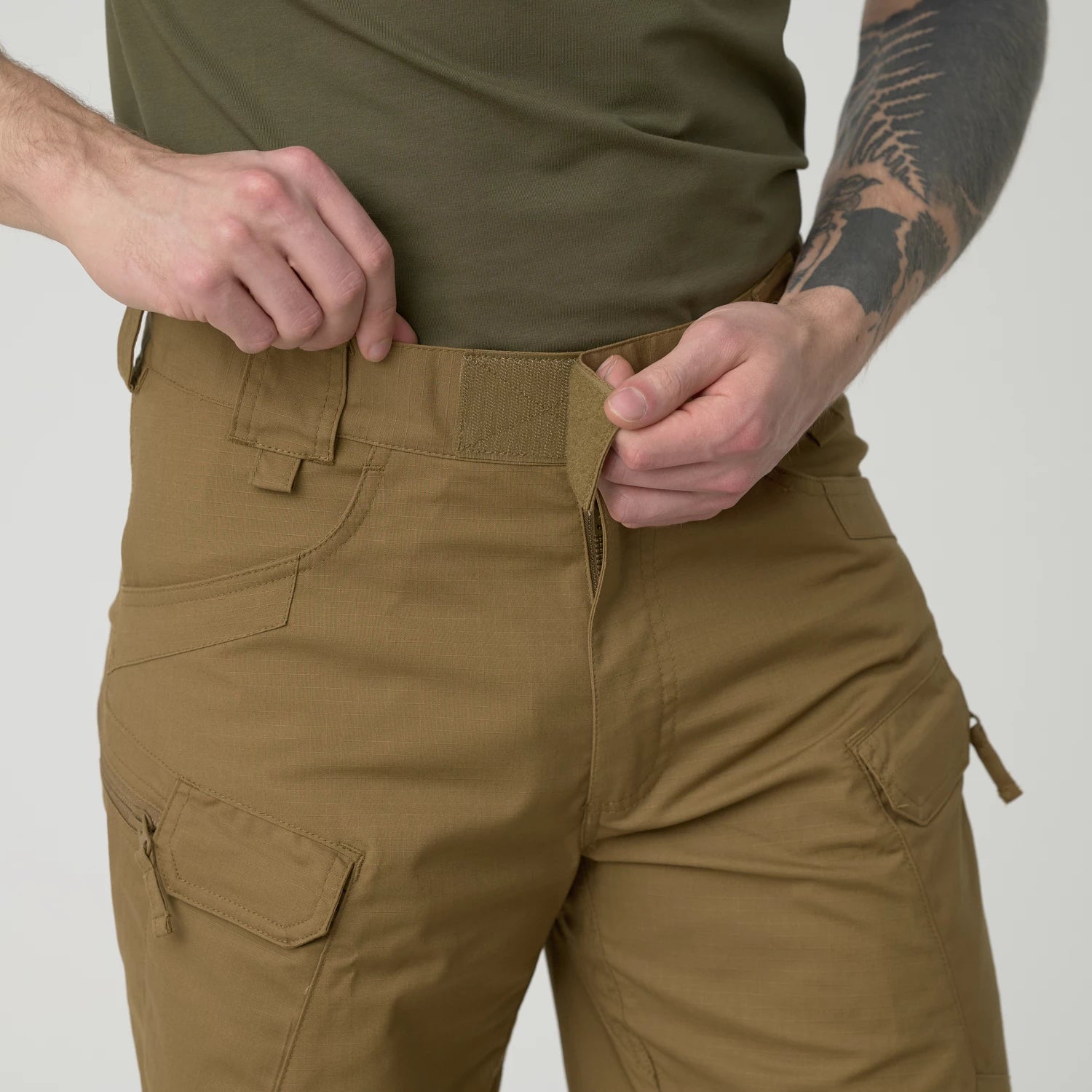 Helikon-Tex UTS nohavice taktické 8.5" PolyCotton Ripstop krátke, RAL 7013DE – detail 2
