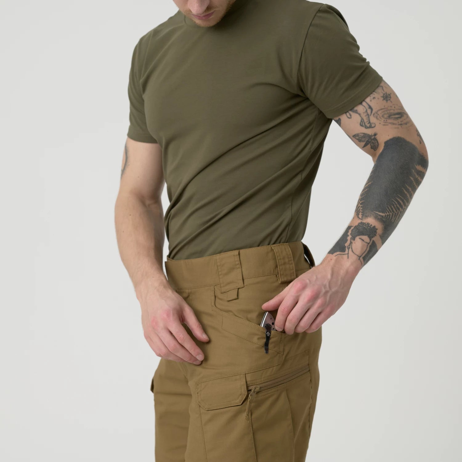 Helikon-Tex UTS nohavice taktické 8.5" PolyCotton Ripstop krátke, RAL 7013DE – detail 4