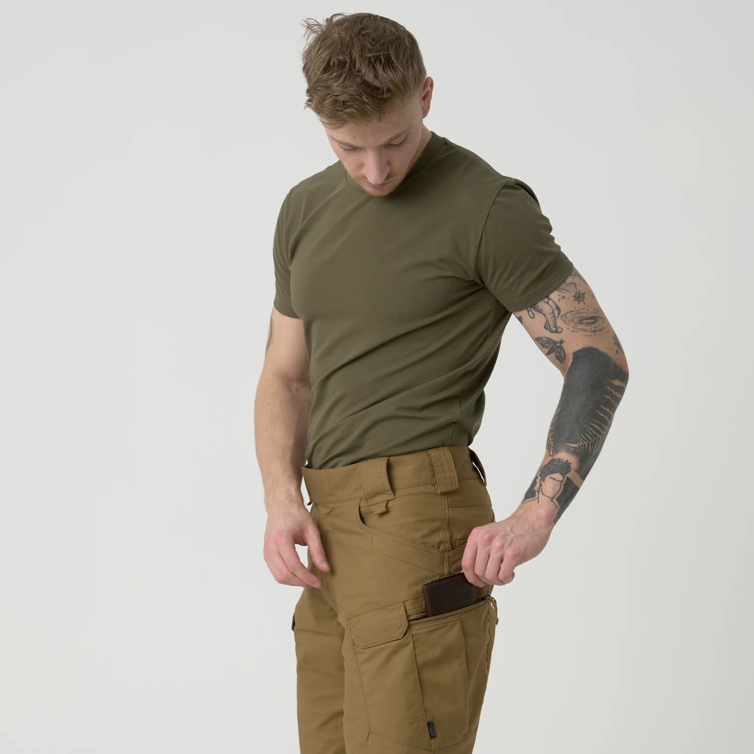 Helikon-Tex UTS nohavice taktické 8.5" PolyCotton Ripstop krátke, RAL 7013DE – detail 6