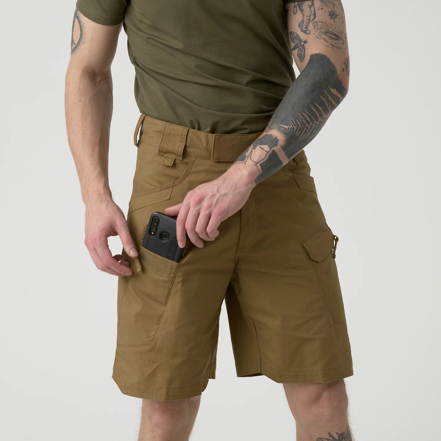 Helikon-Tex UTS nohavice taktické 8.5" PolyCotton Ripstop krátke, RAL 7013DE – detail 8