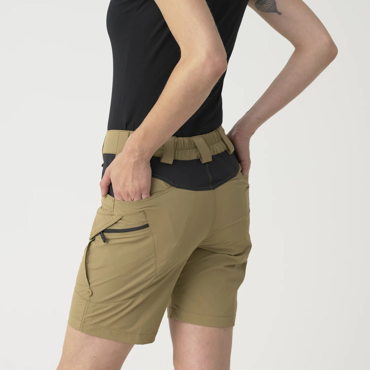 Helikon-Tex OTP krátke nohavice dámske 8,5", béžová / čierna – detail 5