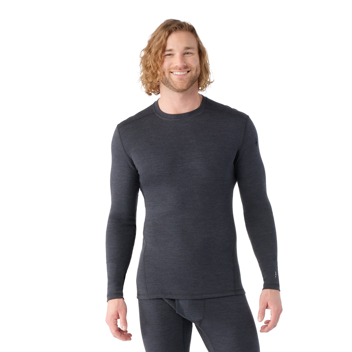 Smartwool Merino 250 Baselayer Crew Boxed pánske tričko s dlhým rukávom, charcoal heather