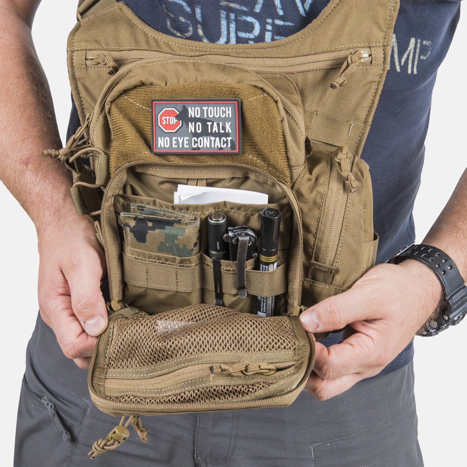Helikon-Tex EDC SIDE BAG® kapsa cez rameno, čierna – detail 5