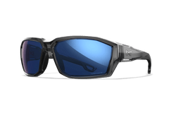 Wiley X Alpine ballistische Sonnenbrille, Gloss Crystal Grey / CAPTIVATE Polarized Blue Mirror