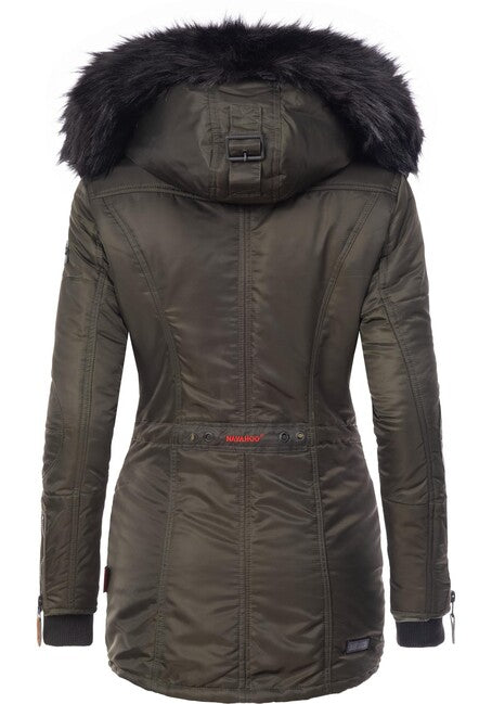 Navahoo Schatzchen damen Winterjacke mit Kapuze, olivgrün