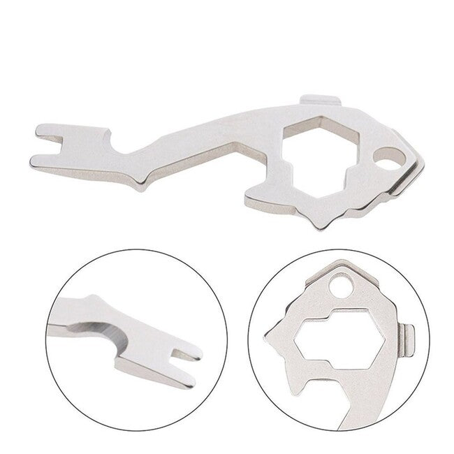 DRAGOWA Edna multitool 20v1 schlüsselanhänger, silber