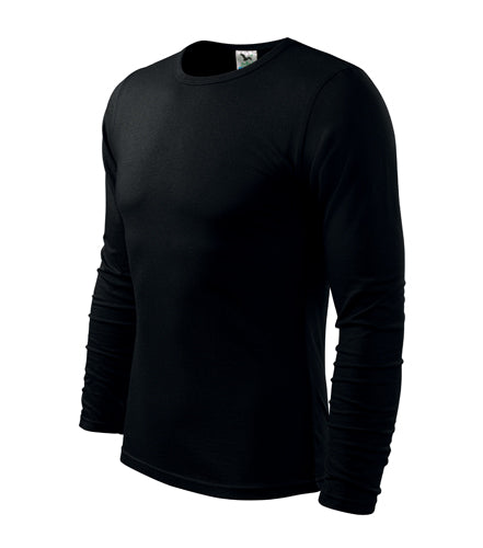 Malfini Fit-T langärmliges T-shirt, schwarz, 160g/m2