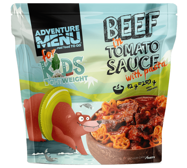 Adventure menu Hovädzie v paradajkovej Soße s cestovinami, 250g