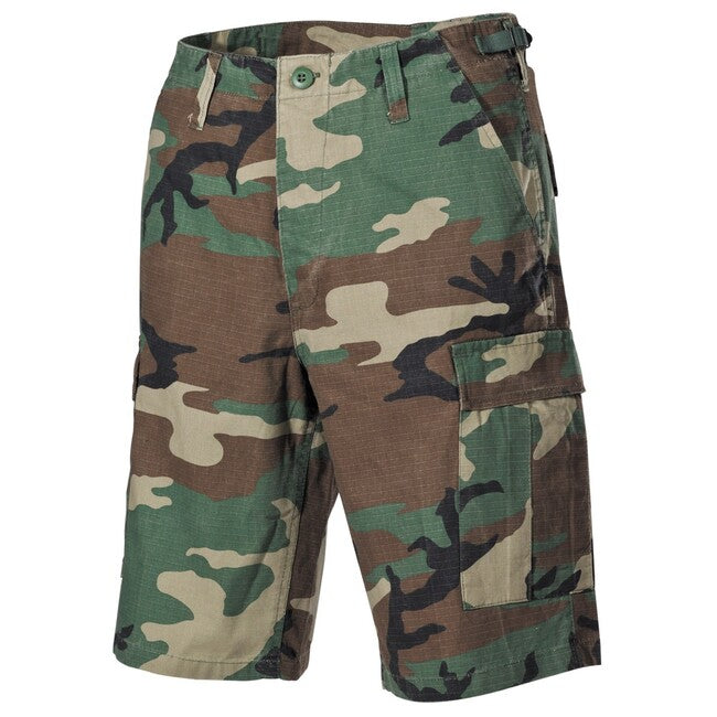 MFH BDU Αμερικανικό Σορτς Rip stop, woodland-stonewashed