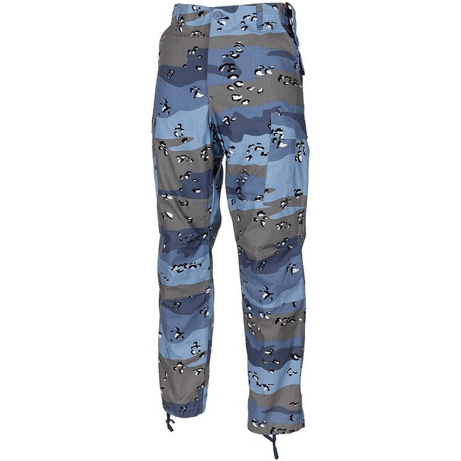 MFH Hose US Combat BDU Rip stop, chocolate chip blau camo