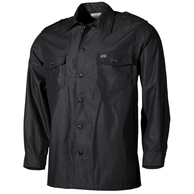 MFH American Langarm-T-shirt, schwarz
