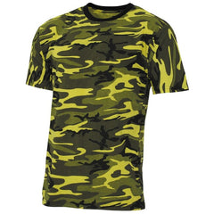MFH American Streetstyle T-shirt mit kurzen Ärmeln, gelb-camo