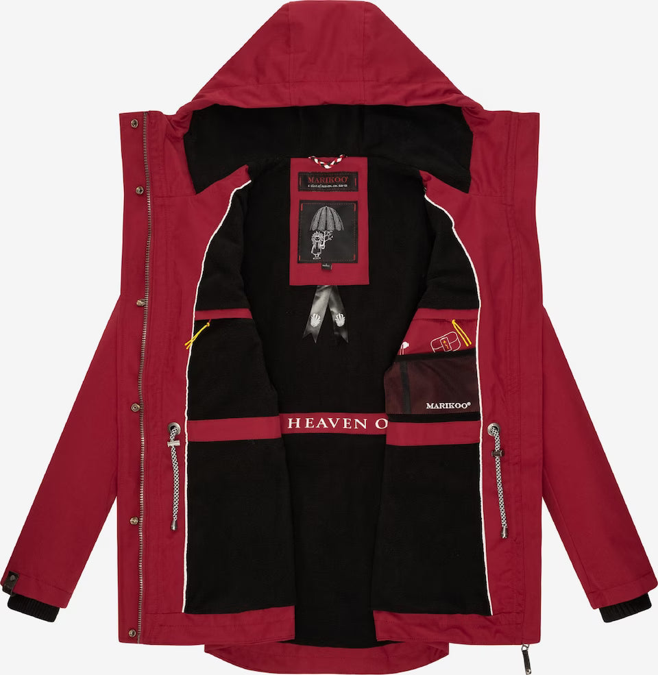 Marikoo Babetaa Princess damen übergangs-kapuzenjacke, blood red