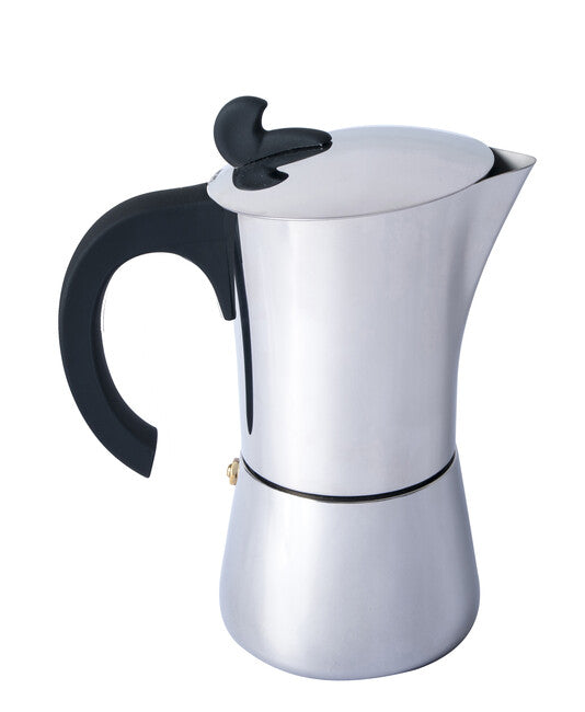 BasicNature Espresso-Kaffeemaschine aus Edelstahl für 6 Tassen