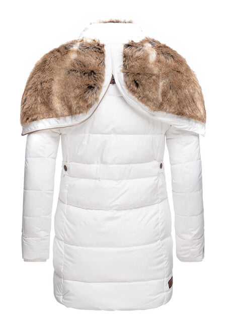 Marikoo Lieblings Jacke damen-winterjacke mit kapuze, weiß