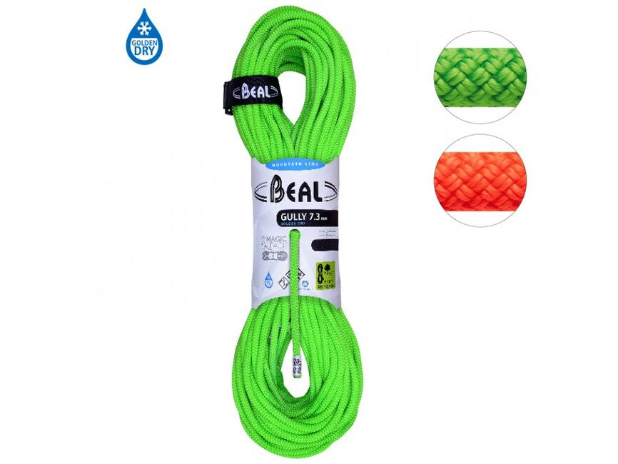 Beal Gully kletterseil 7,3 mm 2 × 50 m, orange / grün