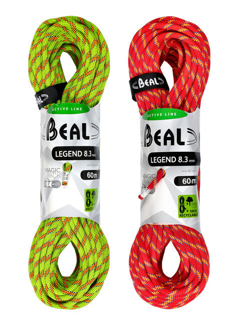 Beal Legend kletterseil 8,3 mm 2 × 60 m, grün / rosa