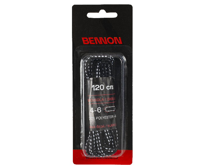 BENNON snurky do topanok Laces Black-Grey Box 120 cm