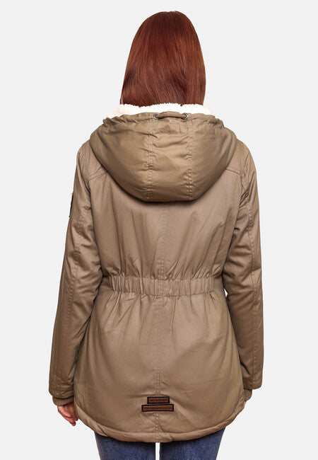 Marikoo BIKOO damen-Winterjacke mit Kapuze, taupe
