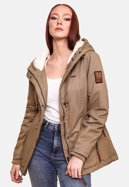 Marikoo BIKOO damen-Winterjacke mit Kapuze, taupe