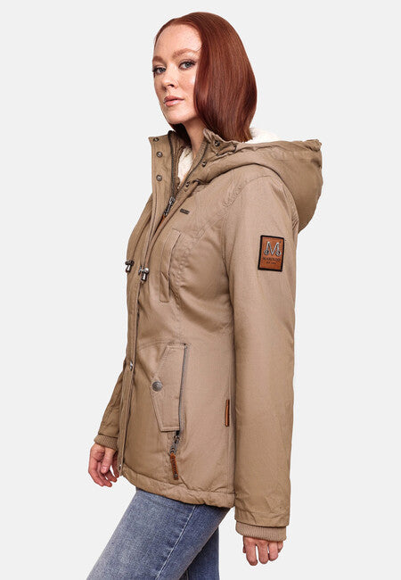 Marikoo BIKOO damen-Winterjacke mit Kapuze, taupe