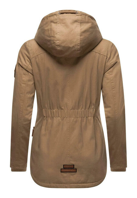 Marikoo BIKOO damen-Winterjacke mit Kapuze, taupe