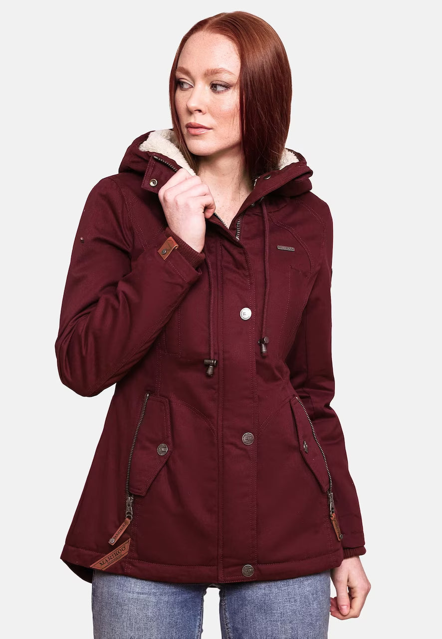 Marikoo BIKOO damen-Winterjacke mit Kapuze, wine