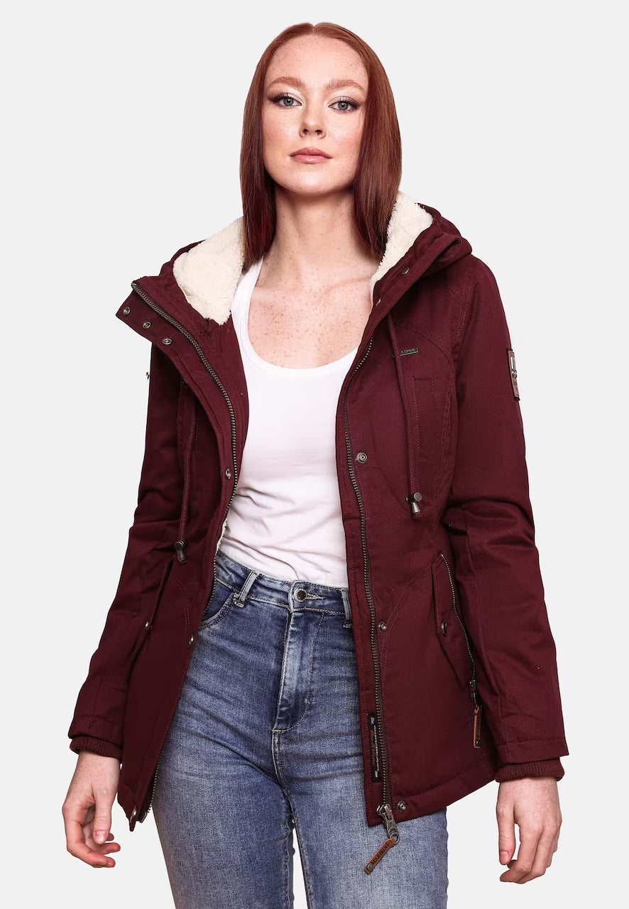 Marikoo BIKOO damen-Winterjacke mit Kapuze, wine