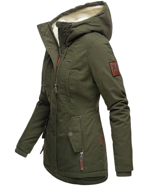 Marikoo BIKOO damen-Winterjacke mit Kapuze, grün