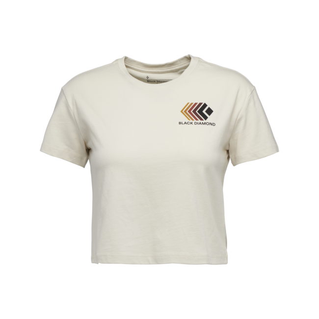 Black Diamond Faded damen-Crop-Kurzarm-T-shirt, Off-White