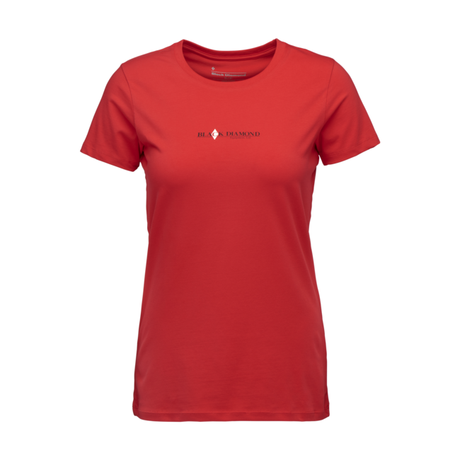 Black Diamond Heritage Wordmark damen-Kurzarm-T-shirt, korallenrot